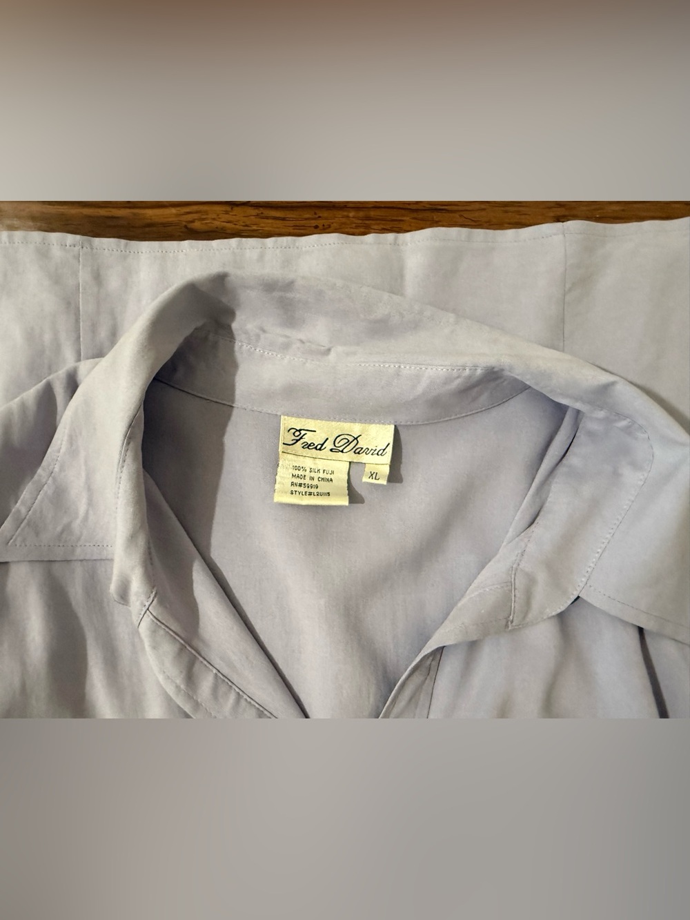 Fred David Pale Lavender Silk Shirt - Picture 2 of 4